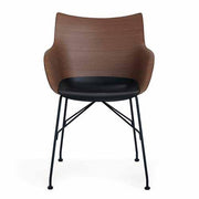 Q/Wood Chair by Philippe Starck for Kartell Chair Kartell Basic Veneer Dark Wood Black Seat Black