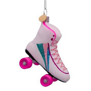Rainbow Rollerskate Glass Ornament, 3.1" by Vondels Holiday Ornaments Vondels