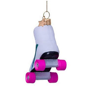 Rainbow Rollerskate Glass Ornament, 3.1" by Vondels Holiday Ornaments Vondels