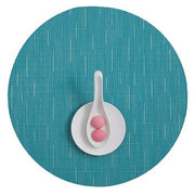 Chilewich: Bamboo Woven Vinyl Placemats, Set of 4 Placemat Chilewich Round 15" Dia. Teal 