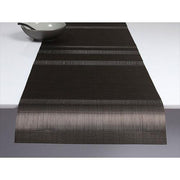Chilewich: Tuxedo Stripe Woven Vinyl Runner 19" x 57" and 14" x 76", Silver CLEARANCE Placemat Chilewich