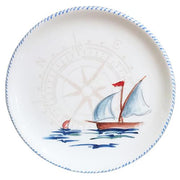 Sailboat Round Tray/Charger/Cake Plate, 12.5" by Abbiamo Tutto Dinnerware Abbiamo Tutto