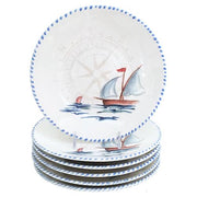 Sailboat Salad/Dessert Plate, 8", Set of 6 by Abbiamo Tutto Dinnerware Abbiamo Tutto 