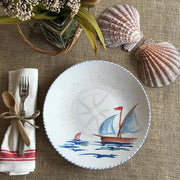 Sailboat Round Tray/Charger/Cake Plate, 12.5" by Abbiamo Tutto Dinnerware Abbiamo Tutto