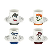 Heterónimos Set of 4 Coffee Cups and Saucers by Vista Alegre Coffee & Tea Vista Alegre 