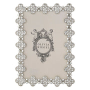 Silver Pavé Clover Photo Frame by Olivia Riegel Picture Frames Olivia Riegel 4" x 6"