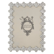 Silver Pavé Clover Photo Frame by Olivia Riegel Picture Frames Olivia Riegel 5" x 7"