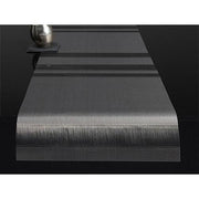 Chilewich: Tuxedo Stripe Woven Vinyl Runner 19" x 57" and 14" x 76", Silver CLEARANCE Placemat Chilewich Tete a Tete Runner (19" x 57") Tux Stripe Silver