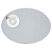 Chilewich: Woven Vinyl Mini Basketweave Placemats, Sets of 4 Placemat Chilewich Oval (14" x 19.25") Sky 