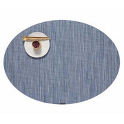 Chilewich: Bamboo Woven Vinyl Placemats, Set of 4 Placemat Chilewich Oval 14" x 19.25" Rain 