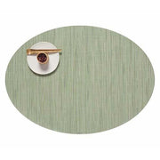 Chilewich: Bamboo Woven Vinyl Placemats, Set of 4 Placemat Chilewich Oval 14" x 19.25" Spring Green 