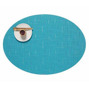 Chilewich: Bamboo Woven Vinyl Placemats, Set of 4 Placemat Chilewich Oval 14" x 19.25" Teal 