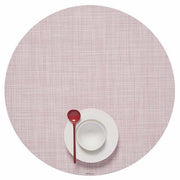 Chilewich: Woven Vinyl Mini Basketweave Placemats, Sets of 4 Placemat Chilewich Round (15" dia.) Blush 