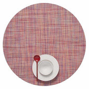 Chilewich: Woven Vinyl Mini Basketweave Placemats, Sets of 4 Placemat Chilewich Round (15" dia.) Festival 