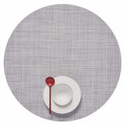 Chilewich: Woven Vinyl Mini Basketweave Placemats, Sets of 4 Placemat Chilewich Round (15" dia.) Mist 