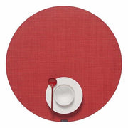 Chilewich: Woven Vinyl Mini Basketweave Placemats, Sets of 4 Placemat Chilewich Round (15" dia.) Pimento 