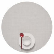 Chilewich: Woven Vinyl Mini Basketweave Placemats, Sets of 4 Placemat Chilewich Round (15" dia.) Sandstone 