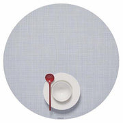 Chilewich: Woven Vinyl Mini Basketweave Placemats, Sets of 4 Placemat Chilewich Round (15" dia.) Sky 