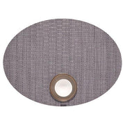 Chilewich: Thatch Woven Vinyl Placemats, Set of 4 Placemat Chilewich Oval 14" x 19.25" Pewter