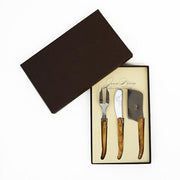 Cheese Knife Set by Laguiole Service Amusespot Olive Wood 