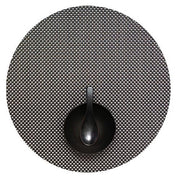 Chilewich: Basketweave Woven Vinyl TITANIUM Round Placemats & Runners CLEARANCE Placemat Chilewich Round 15" dia. Titanium BW 