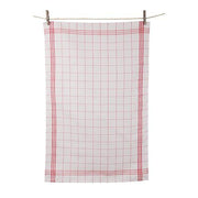 Traditional Window Pane Plaid Dish Towel, set of 2 by Tissage de L’Ouest Dish Towel Tissage de L'Ouest Red 