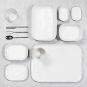 La Nouvelle Table Stoneware Rectangular Plate N°2, Off-White, 12.5" x 5.9", Set of 4 by Merci for Serax Dinnerware Serax 