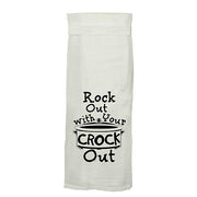 Amusing Tea or Kitchen Flour Sack Towels by Twisted Wares CLEARANCE Tea Towel Twisted Wares Rock Out Crock Out 