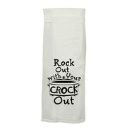 Amusing Tea or Kitchen Flour Sack Towels by Twisted Wares CLEARANCE Tea Towel Twisted Wares Rock Out Crock Out