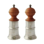 Wood & Pewter Salt and Pepper Grinders by Match Pewter Kitchen Match 1995 Pewter Salt & Pepper Grinders 