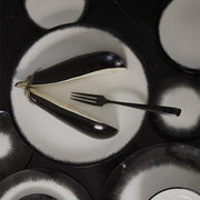 Zoë Stainless Steel Black Dessert Knife, 8", Set of 6 by Ann Demeulemeester for Serax Flatware Serax 