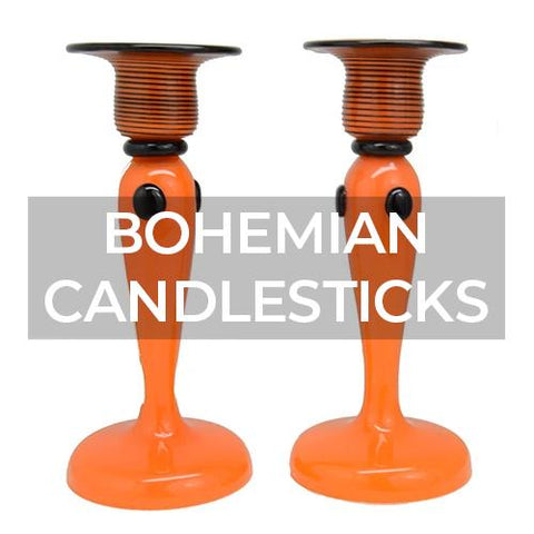 Loetz and Bohemian Glass: Candlesticks