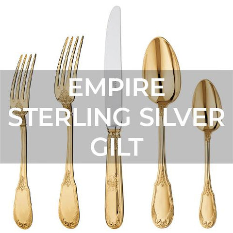 Ercuis: Flatware: Empire Sterling Silver Gilt