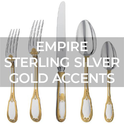 Ercuis: Flatware: Empire Sterling Silver Gold Accents