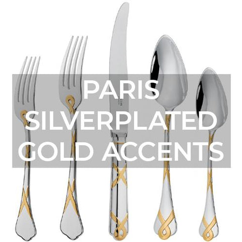 Ercuis: Flatware: Paris Silverplated Gold Accents
