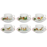 Christmas Magic Porcelain Set 6 Coffee Cups and Saucers by Vista Alegre