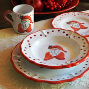 Christmas Babbo Natale Pasta Bowl, 9" by La Gabbianella