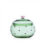 Ichendorf Milano Desert Plants Green Cactus Glass Box with Pink Flower