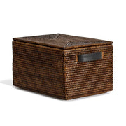 DW Basket BOX Rattan 15.5" Storage Box with Lid by Decor Walther