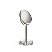 Kristall Cosmetic Mirror with Shelf, Nickel Satin/Glass by Decor Walther