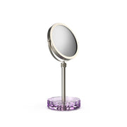 Kristall Cosmetic Mirror with Shelf, Nickel Satin/Glass by Decor Walther