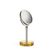 Kristall Cosmetic Mirror with Shelf, Nickel Satin/Glass by Decor Walther