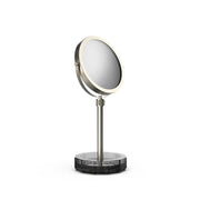 Kristall Cosmetic Mirror with Shelf, Nickel Satin/Glass by Decor Walther