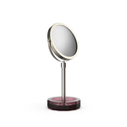 Kristall Cosmetic Mirror with Shelf, Nickel Satin/Glass by Decor Walther