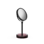 Kristall Cosmetic Mirror with Shelf, Black Matte/Glass by Decor Walther
