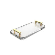 Kristall Glass/Gold Matte Tablett Accessory & Vanity Tray by Decor Walther