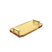 Kristall Glass/Gold Matte Tablett Accessory & Vanity Tray by Decor Walther
