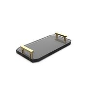 Kristall Glass/Gold Matte Tablett Accessory & Vanity Tray by Decor Walther