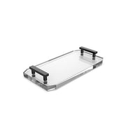 Kristall Glass/Black Matte Tablett Accessory & Vanity Tray by Decor Walther