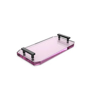 Kristall Glass/Black Matte Tablett Accessory & Vanity Tray by Decor Walther